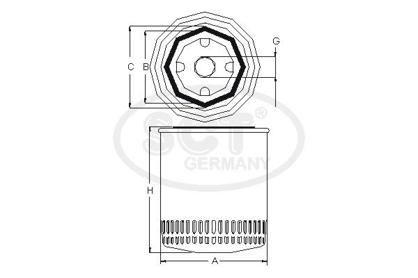 SCT GERMANY Hüdraulikafilter,nivooregulaator SY 8009